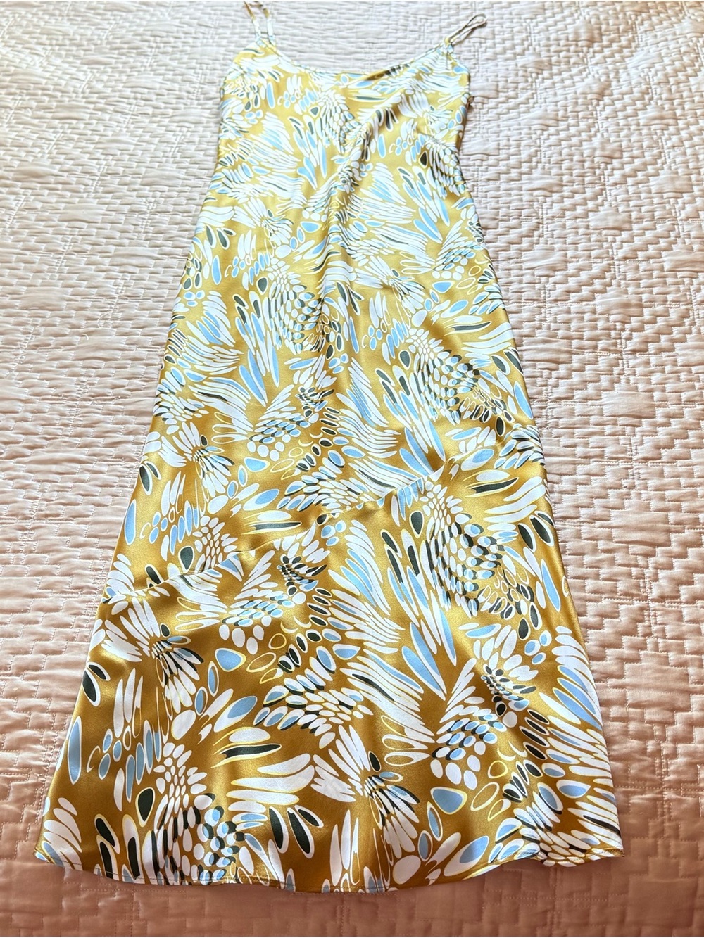 Reformation Yellow/Golden Silk Dress Size Small